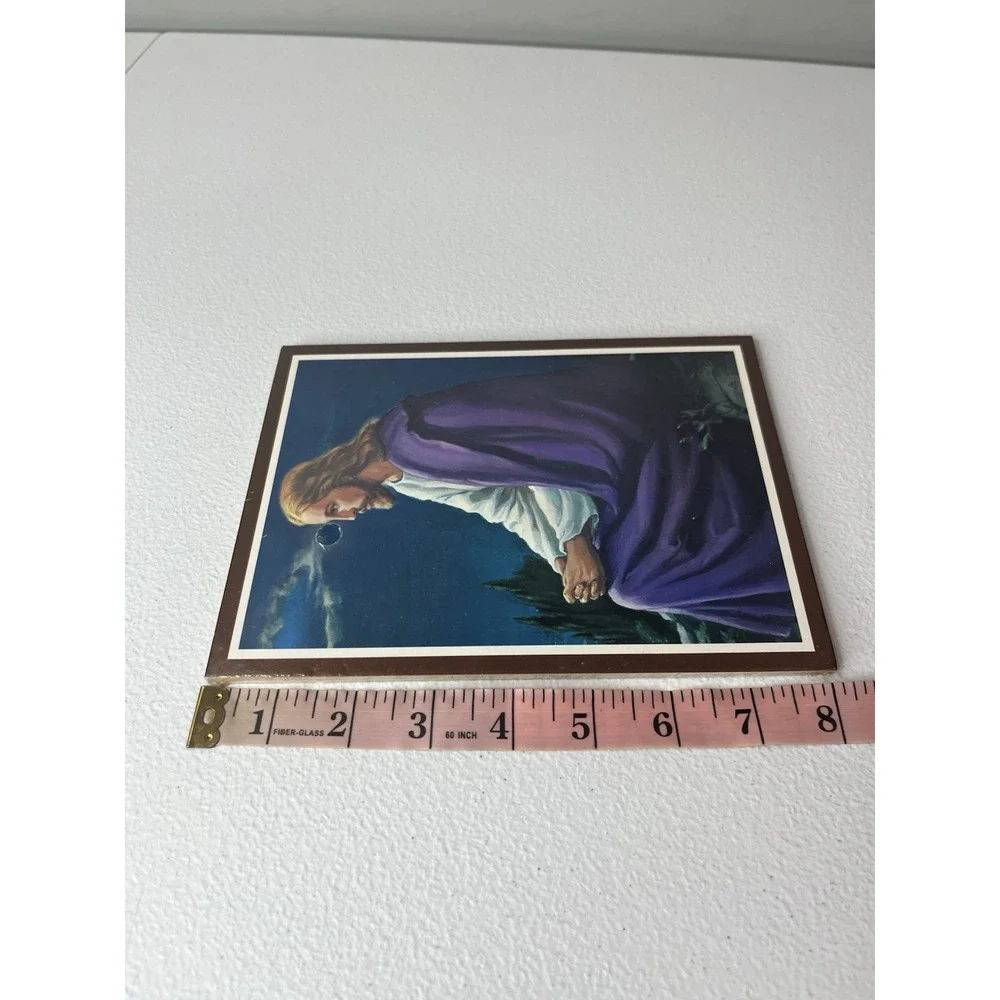 Vtg‎ Picture Of Jesus Wall Plaque MCM Decor Religious